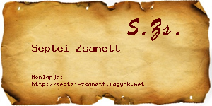 Septei Zsanett névjegykártya